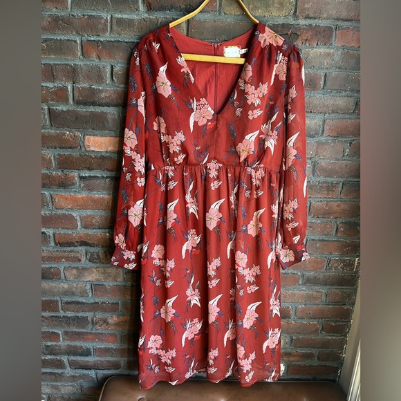 Anthropologie Dress sheer floral size 12 - Picture 2 of 8